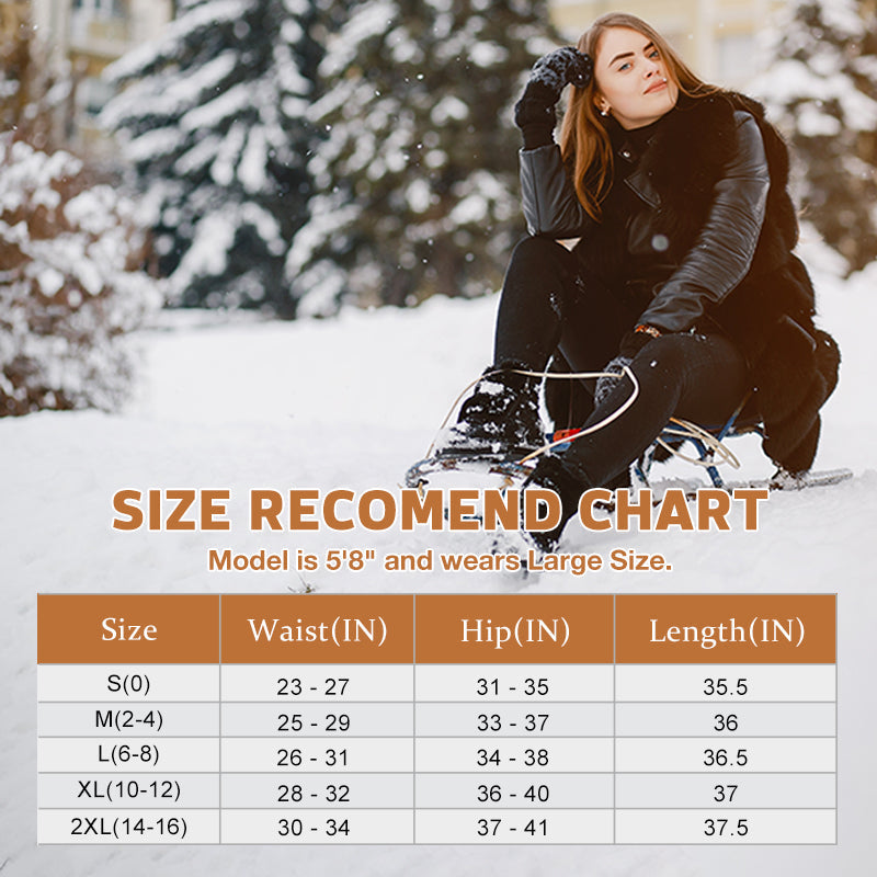 Casual Warm Winter Solid Pants Soft Fleece Leggings