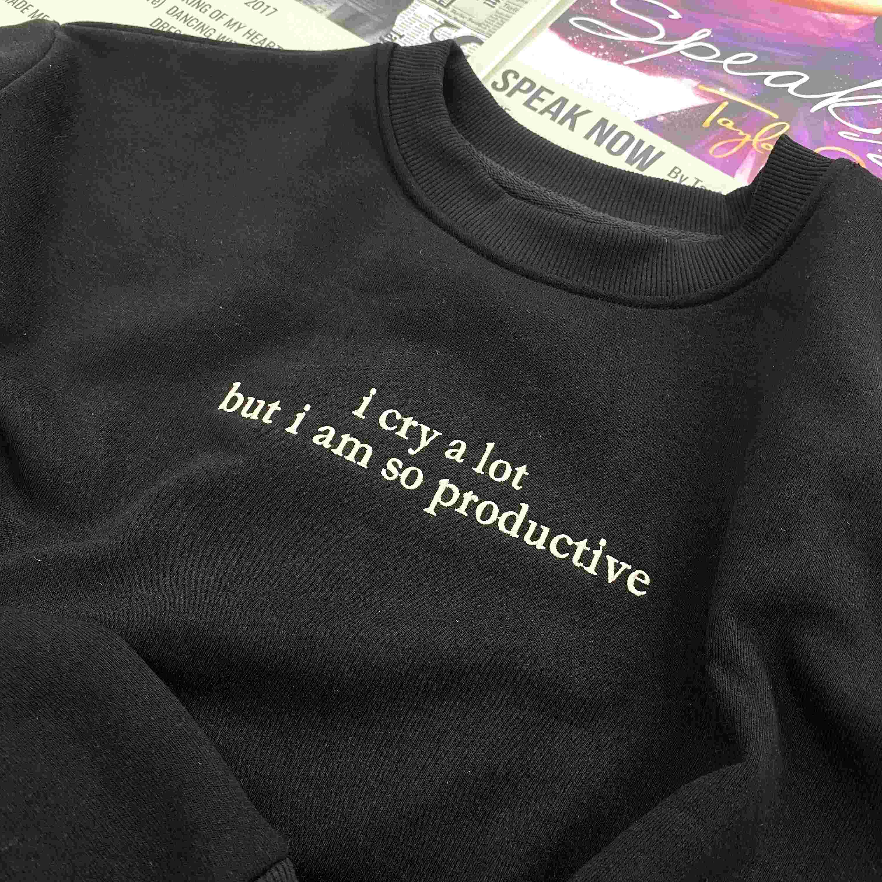 I Cry A Lot TTPD Embroidered Sweatshirt
