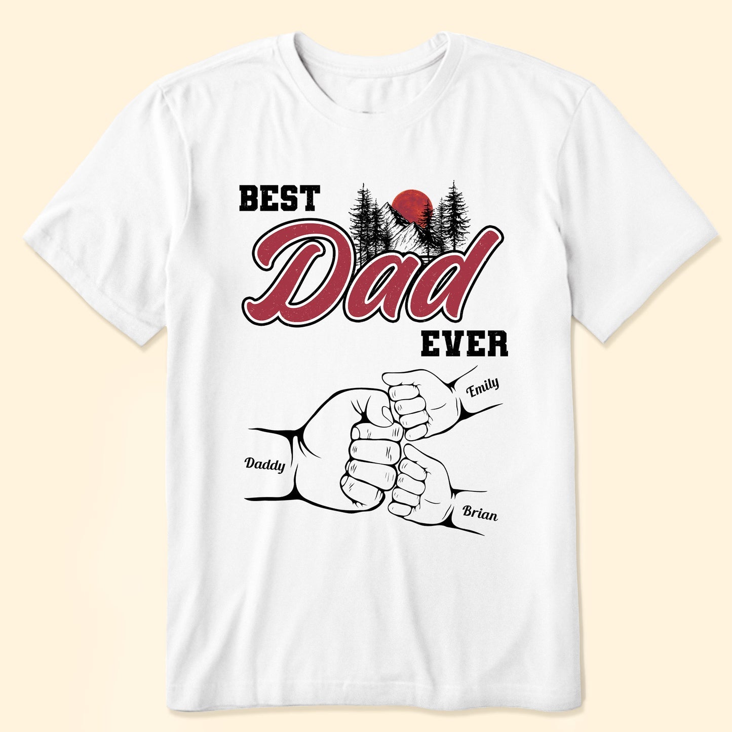 Best Dad Ever Fist Bump Custom Kids' Names - Personalized Sweatshirt