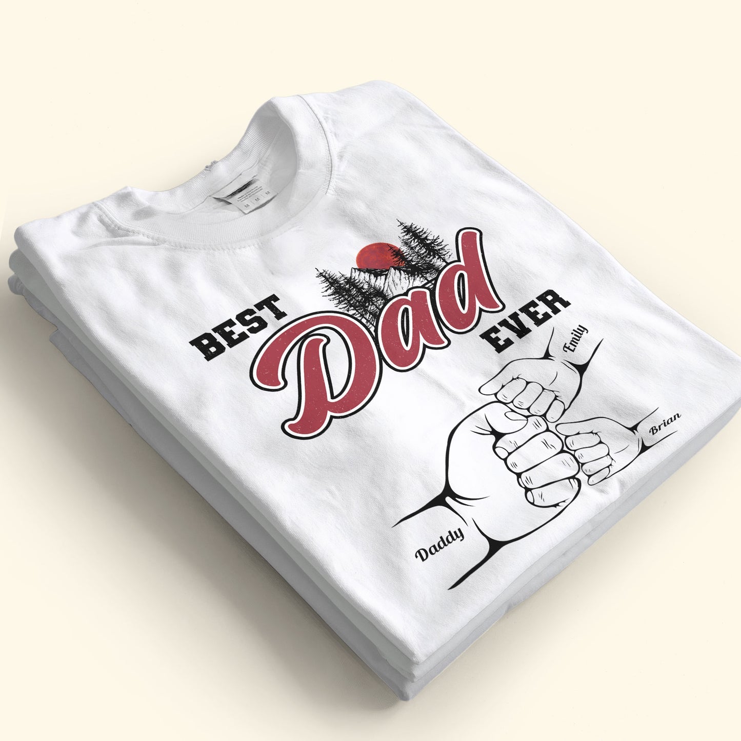 Best Dad Ever Fist Bump Custom Kids' Names - Personalized Sweatshirt