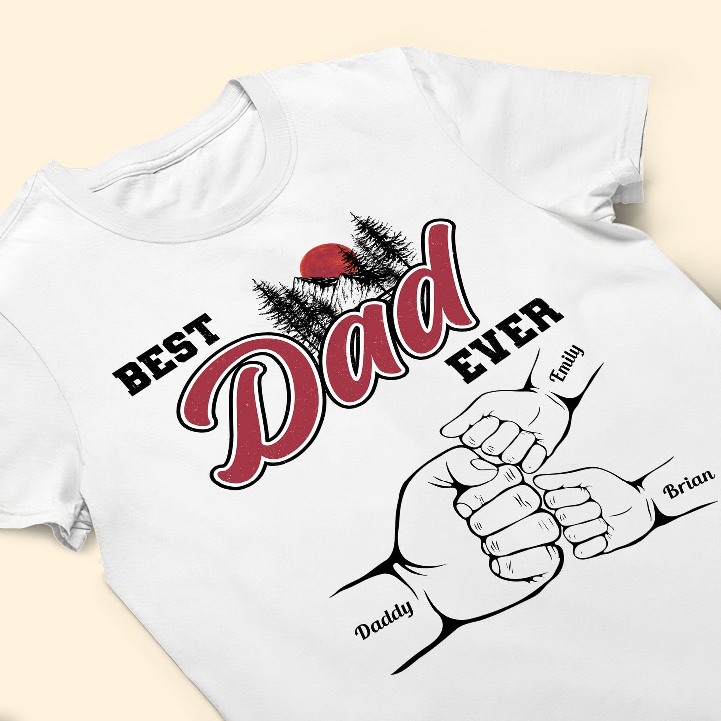 Best Dad Ever Fist Bump Custom Kids' Names - Personalized Sweatshirt