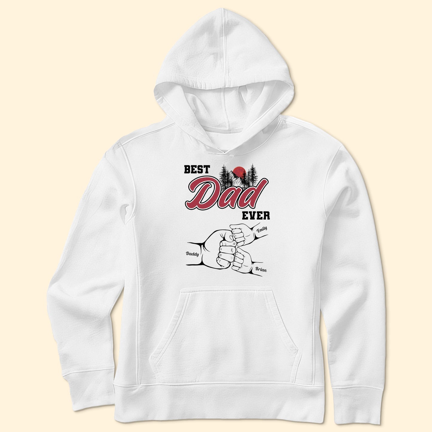 Best Dad Ever Fist Bump Custom Kids' Names - Personalized Sweatshirt