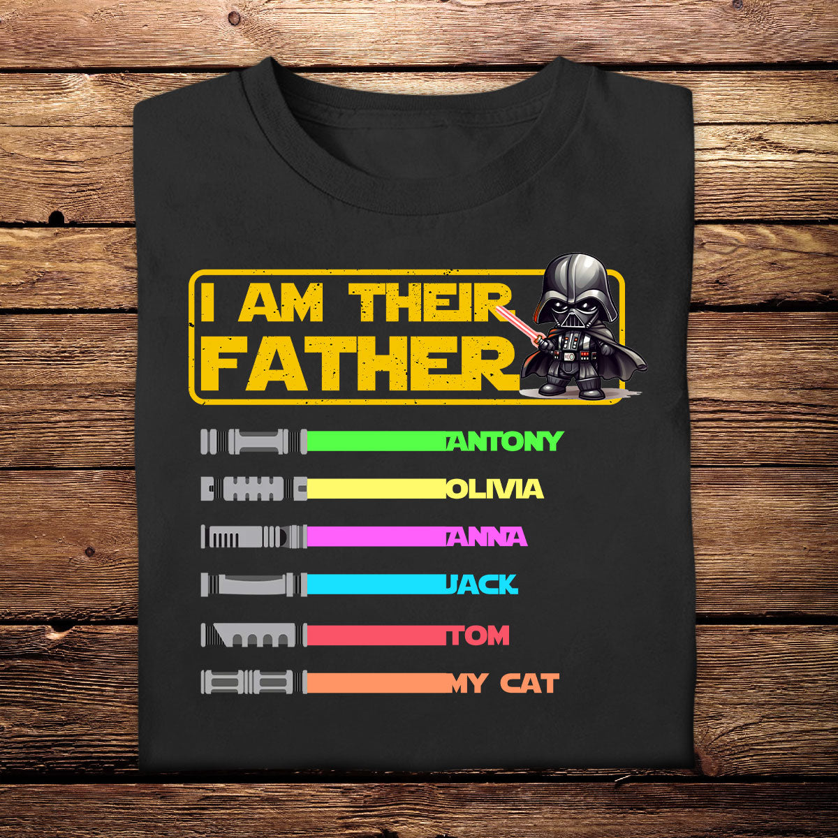 Personalized Lightsaber T-Shirt For Dad - I Am Their Father - Dad Customized Sweatshirt