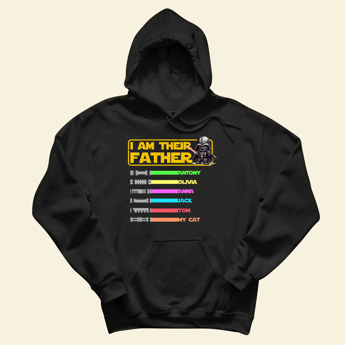 Personalized Lightsaber T-Shirt For Dad - I Am Their Father - Dad Customized Sweatshirt