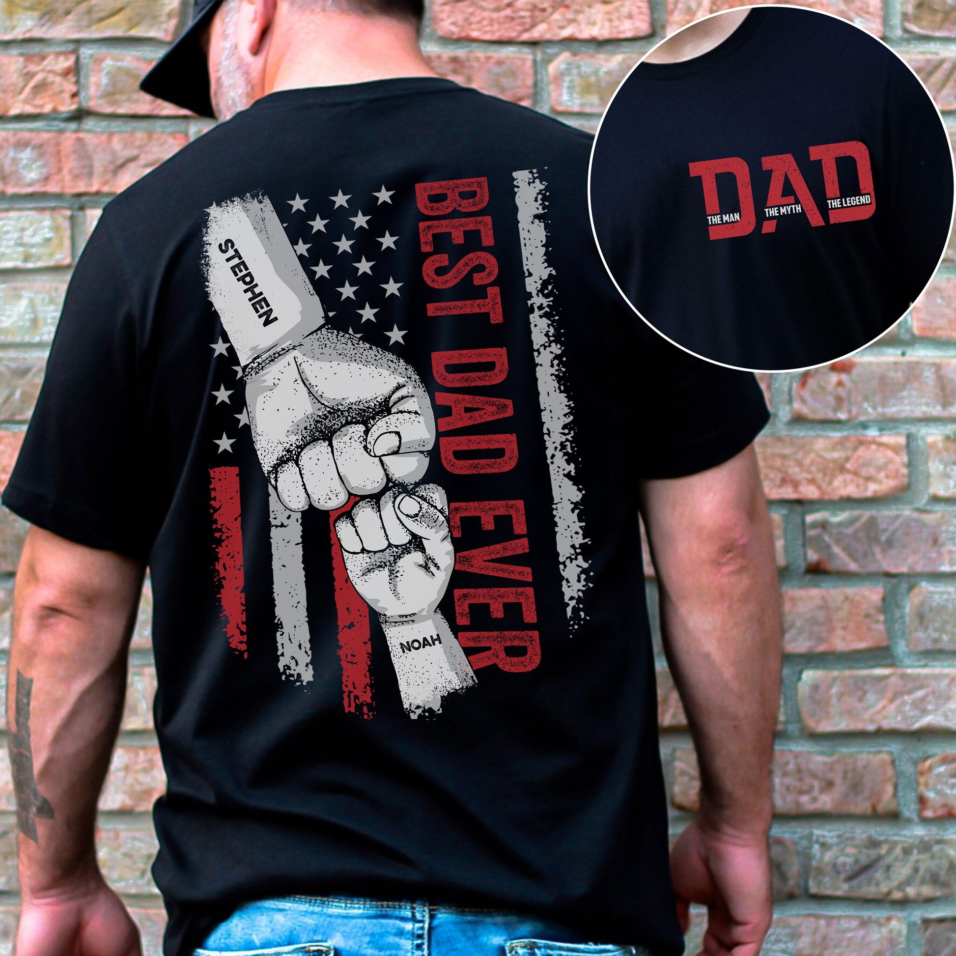 Best Dad Ever T-shirt - The Man The Myth The Legend - New Version - Personalized Shirt
