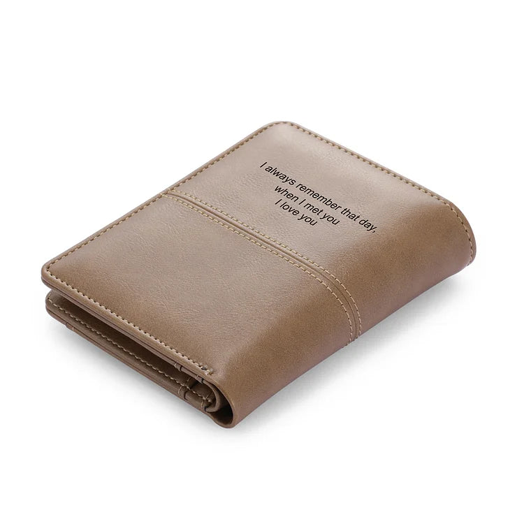 Men's Photo Custom Wallet Brown Personalized Gifts - For Fathers
