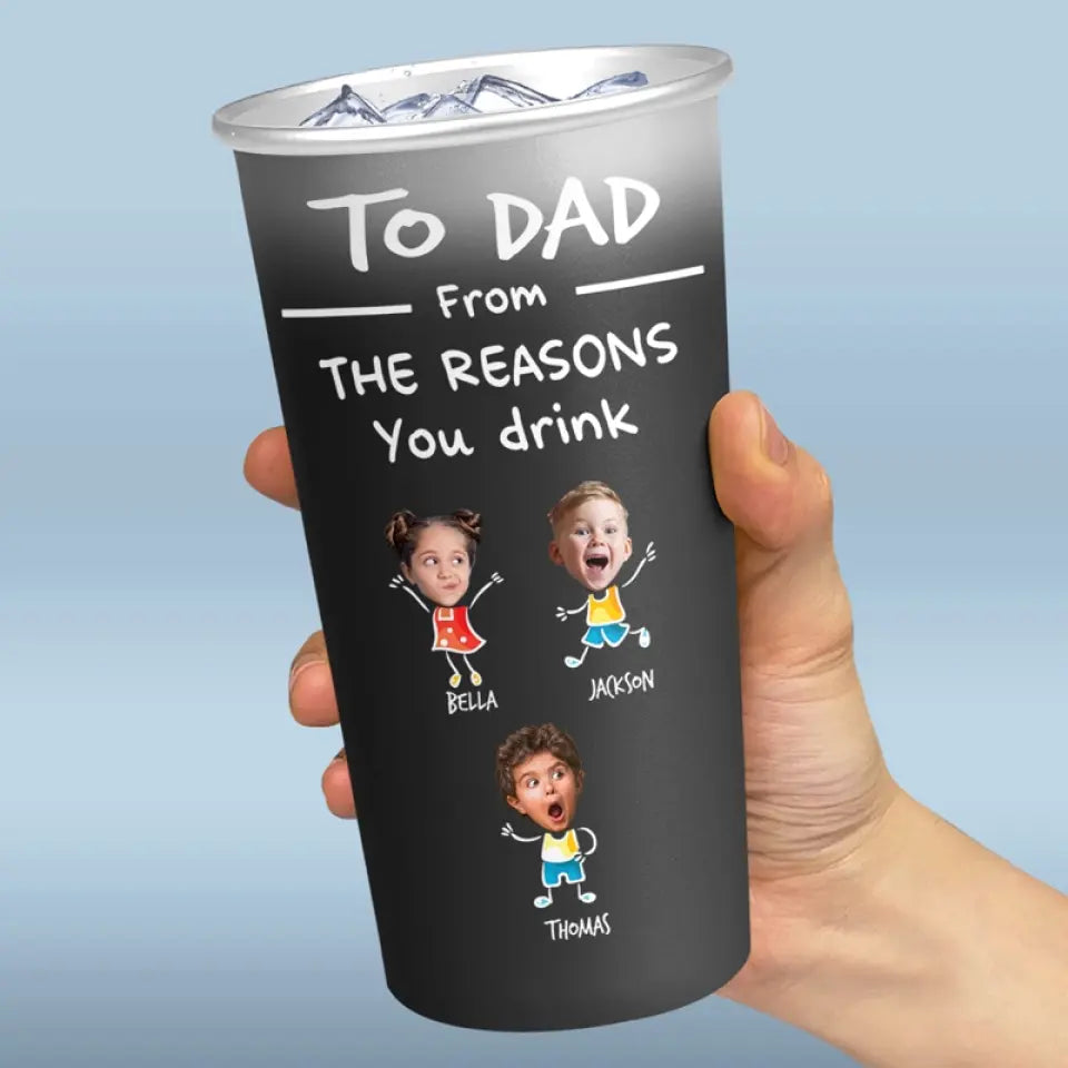 Custom Photo Our Child Might Be The Reason You Drink - Family Personalized Aluminum Changing Color Cup