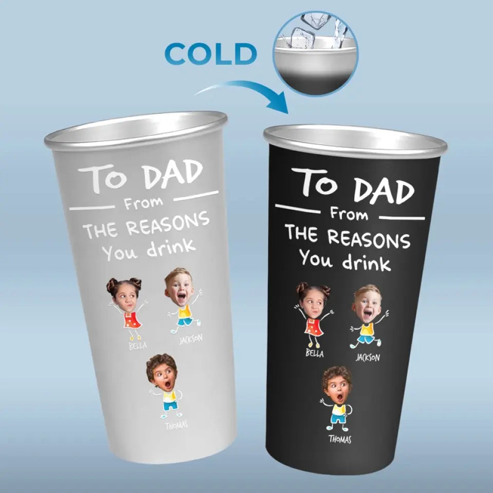 Custom Photo Our Child Might Be The Reason You Drink - Family Personalized Aluminum Changing Color Cup