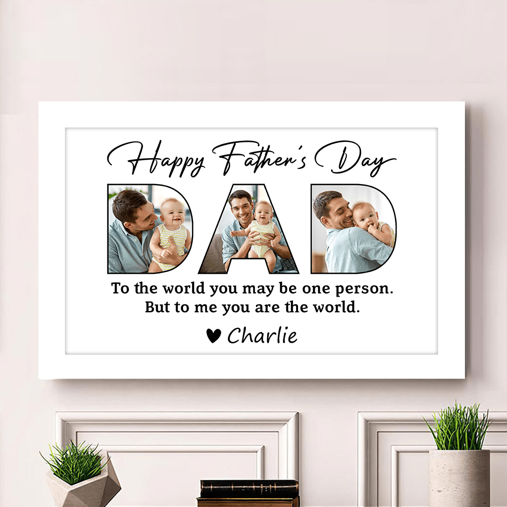 Upload Photo Happy Father's Day Picture Frame Poster