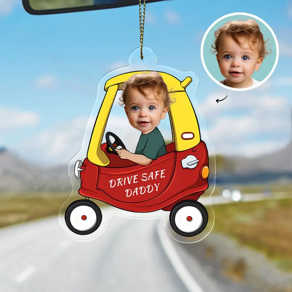 Father's Day Gifts Personalized Custom Acrylic Car Ornament Drive Safe Daddy Ornament