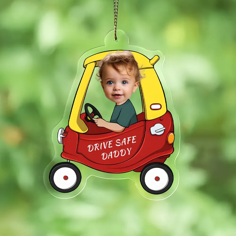 Father's Day Gifts Personalized Custom Acrylic Car Ornament Drive Safe Daddy Ornament