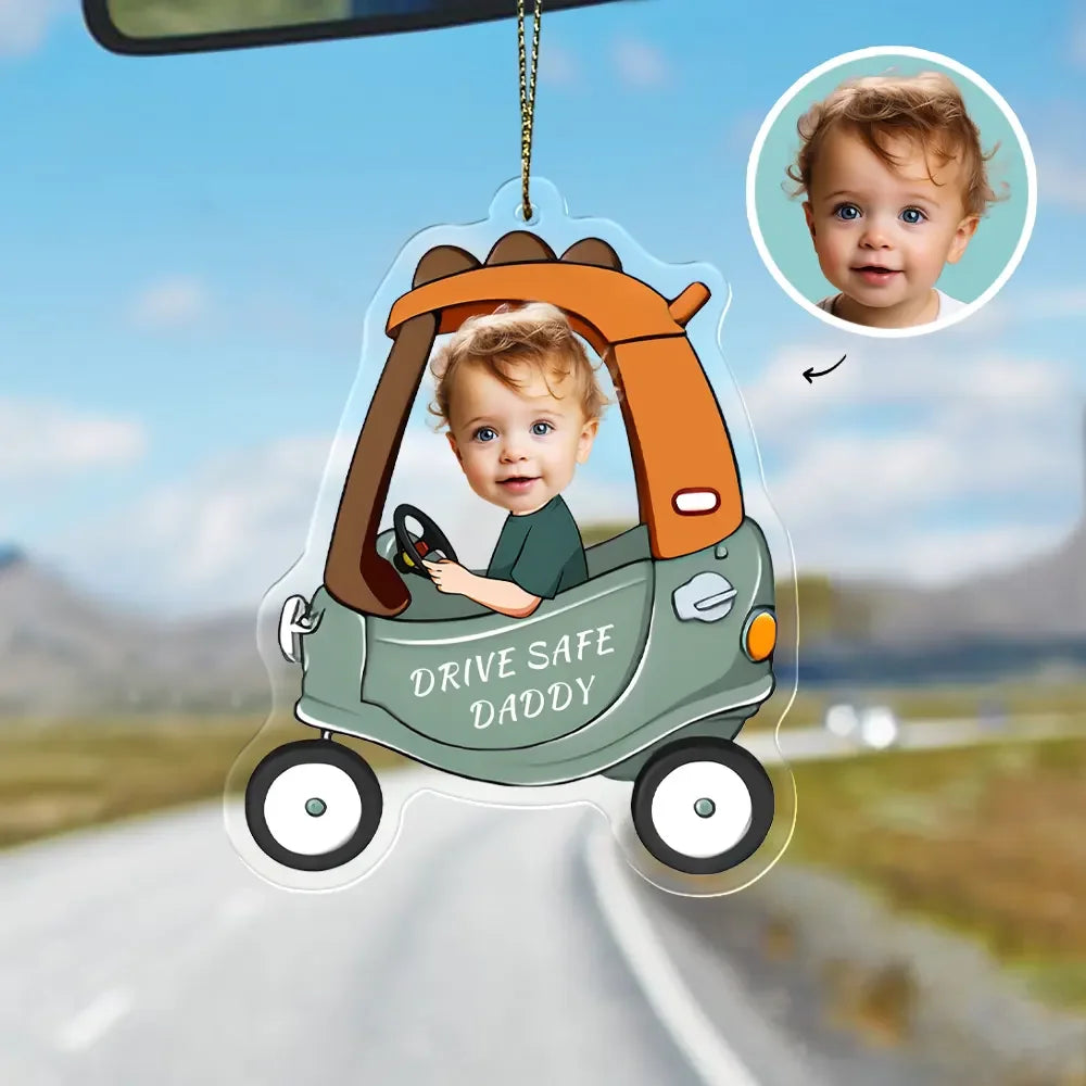 Father's Day Gifts Personalized Custom Acrylic Car Ornament Drive Safe Daddy Ornament