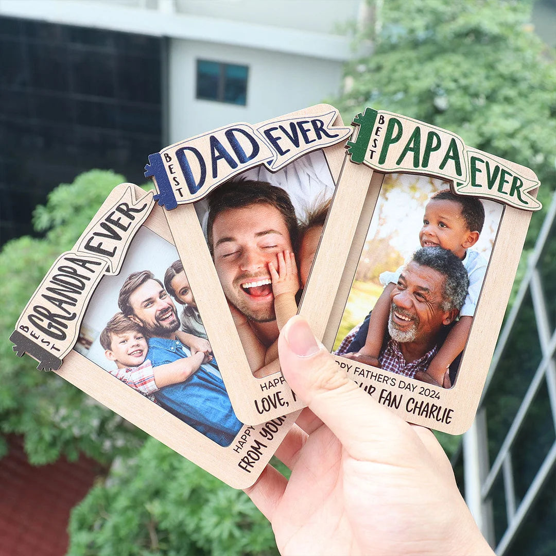 Grandpa/Dad Personalized Photo Car Visor Clip Picture Frame - Gift For Father's Day