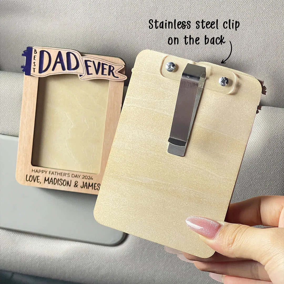 Grandpa/Dad Personalized Photo Car Visor Clip Picture Frame - Gift For Father's Day