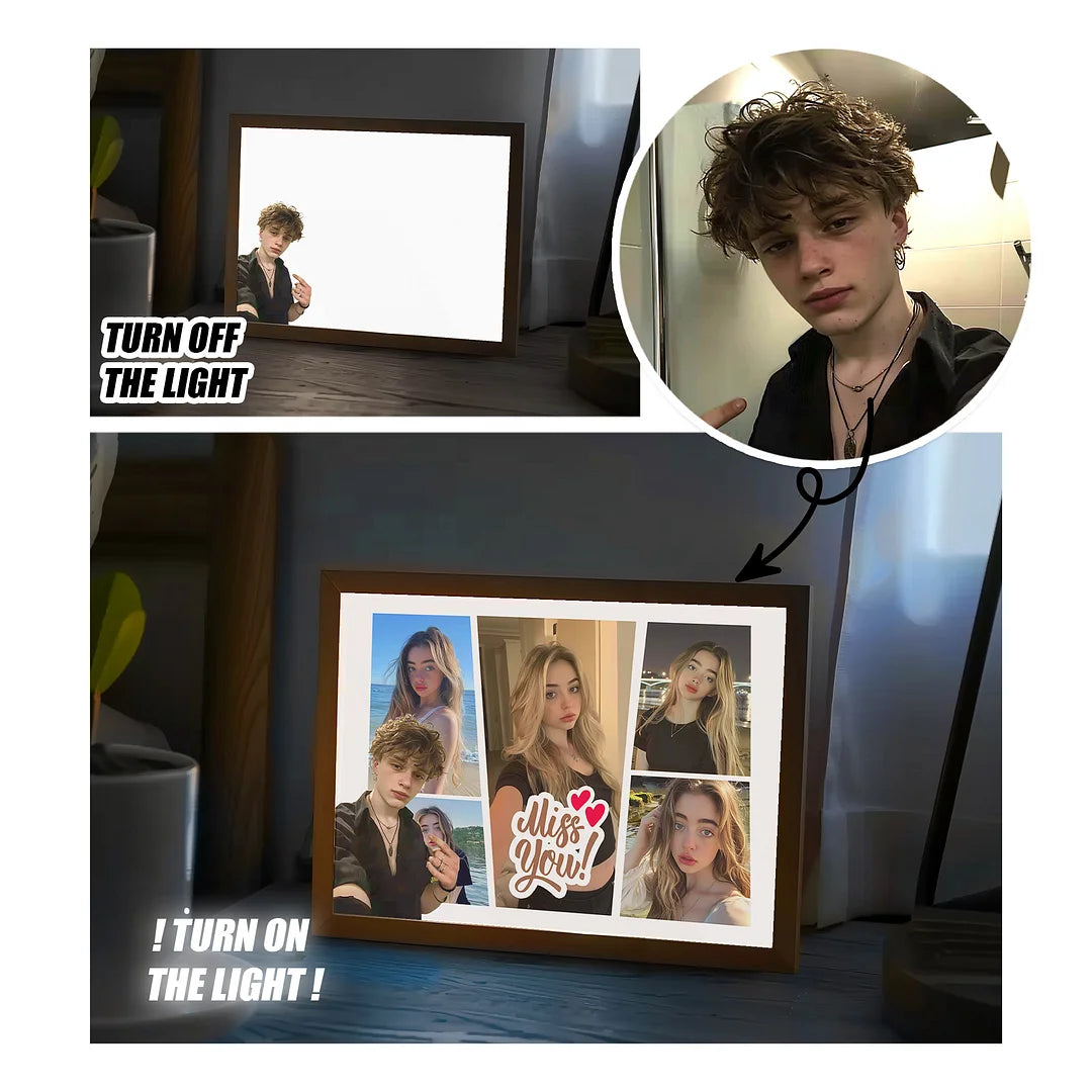 Personalized art framed lamps couple portraits loved ones, best anniversary gift
