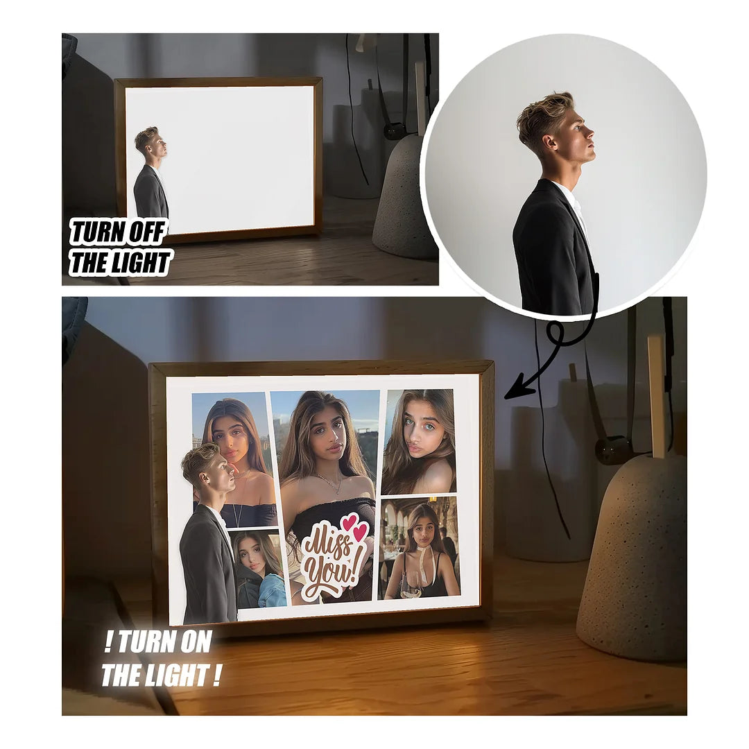 Personalized art framed lamps couple portraits loved ones, best anniversary gift