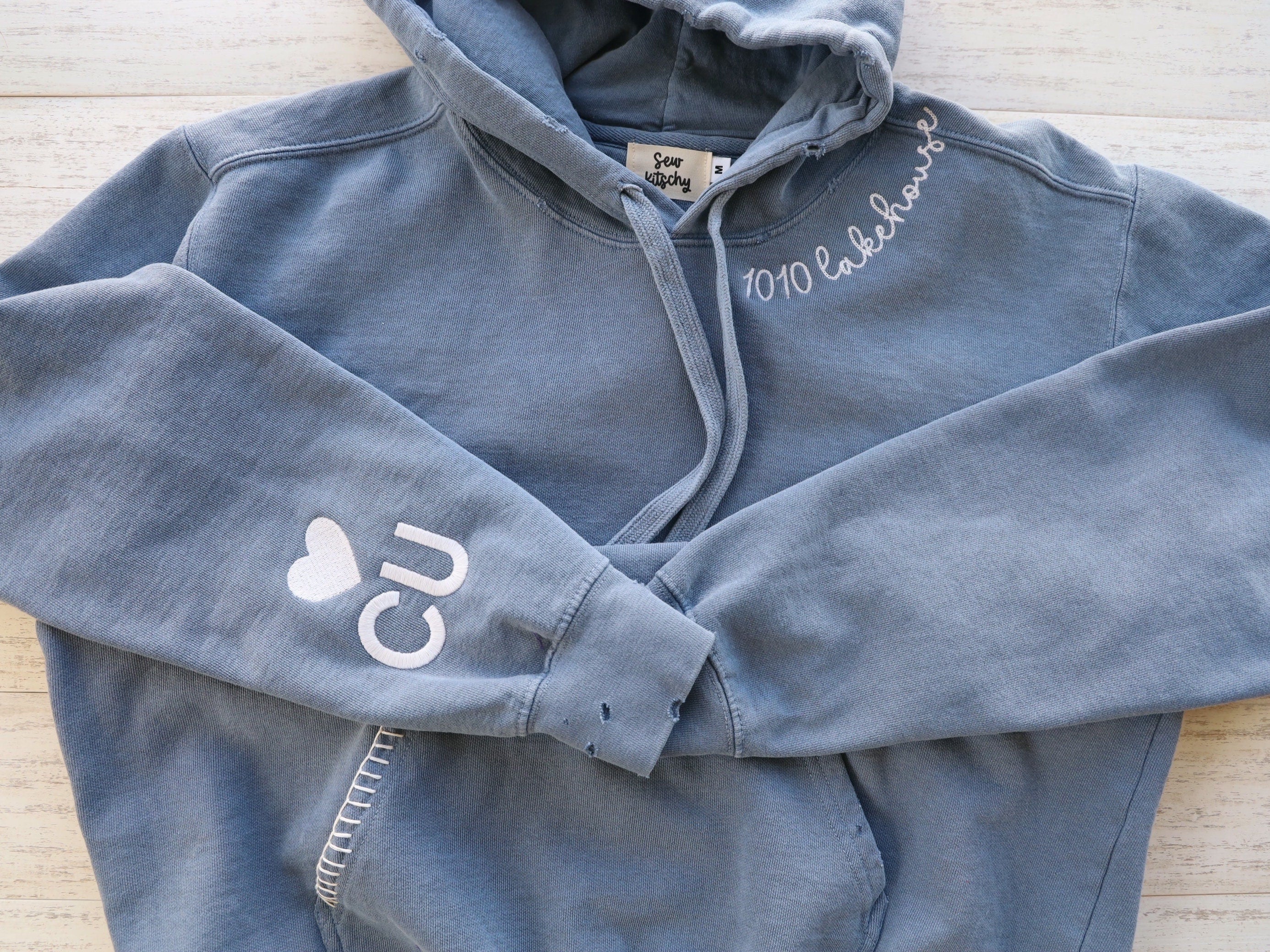 VINTAGE CUSTOM CREW-Custom Embroidered Hand Distressed Sweatshirt Crewneck