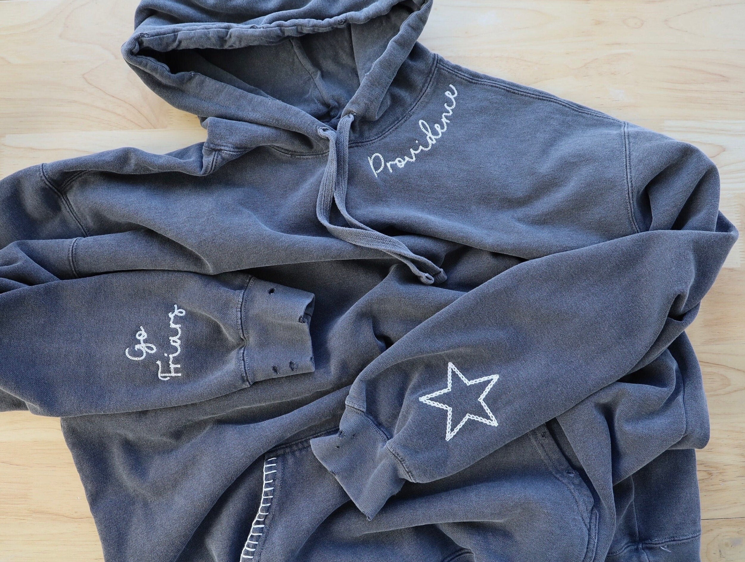 VINTAGE CUSTOM CREW-Custom Embroidered Hand Distressed Sweatshirt Crewneck