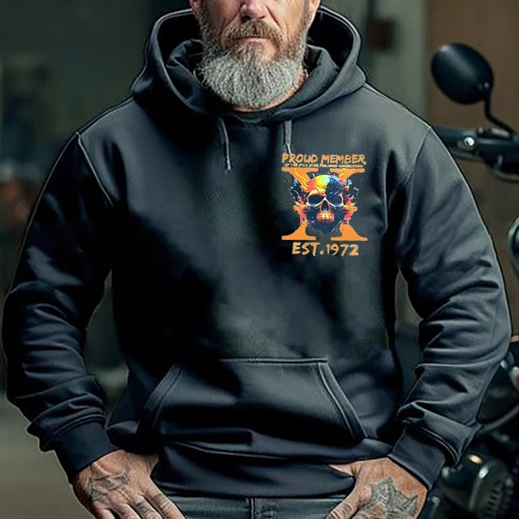 Custom Est Year Gen X Flaming Skull Proud Member Fck Your Feelings Generation Sweatshirt