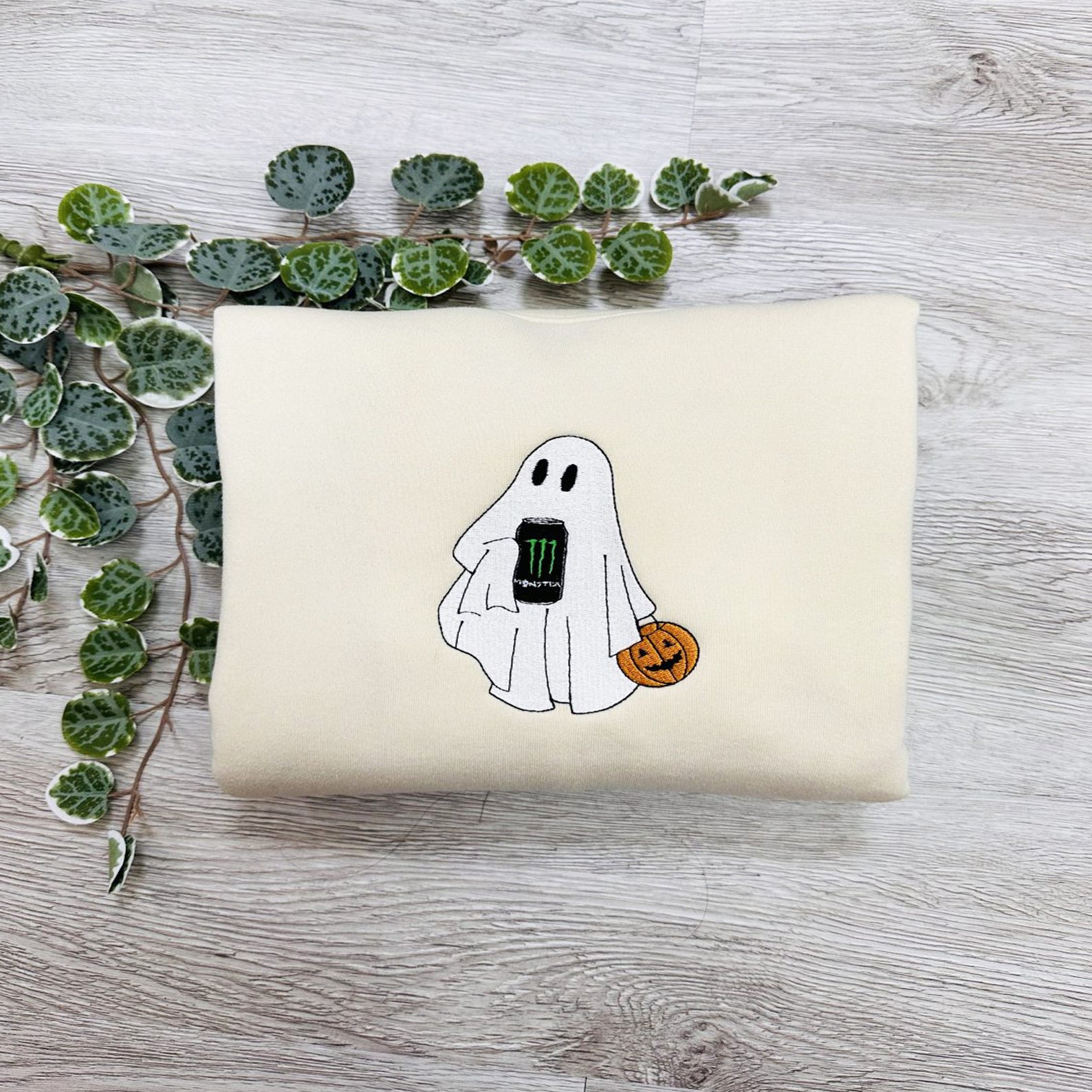 🎃 Custom Ghost Drinking Embroidered Sweatshirt 👻