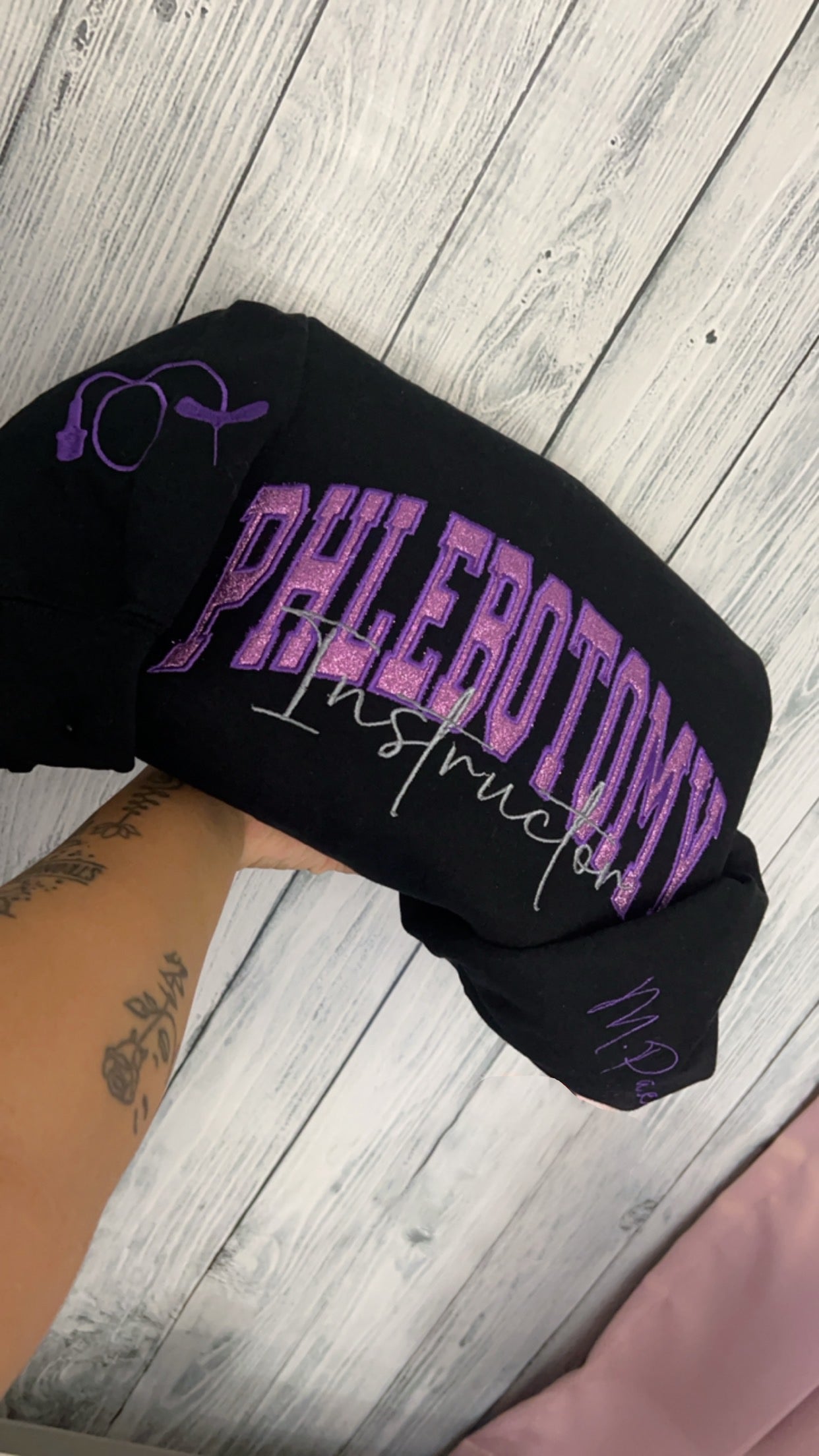 Custom Glitter Embroidered Crewneck
