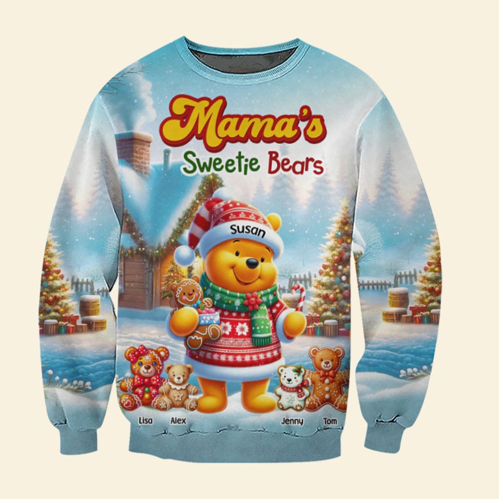 Personalized Christmas Mama Bear Sweatshirt-Gift For Mom