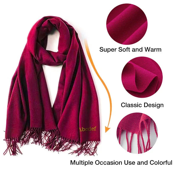 Personalized Super Soft Warm Scarf With Embroidered Design
