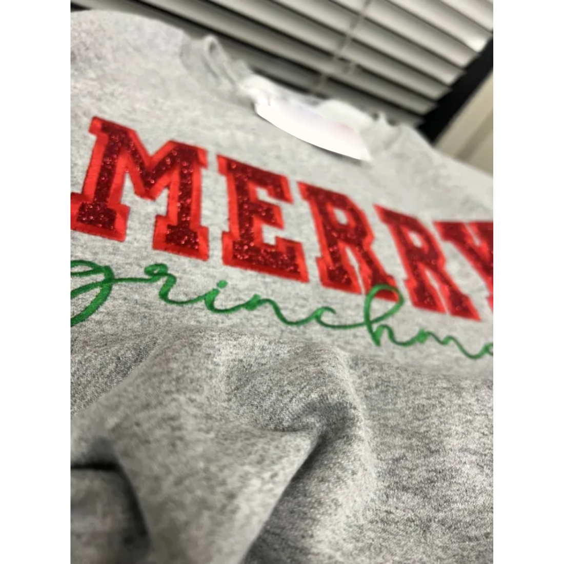 Personalized Green/Red Merry Christmas Bow Side Sweatshirt