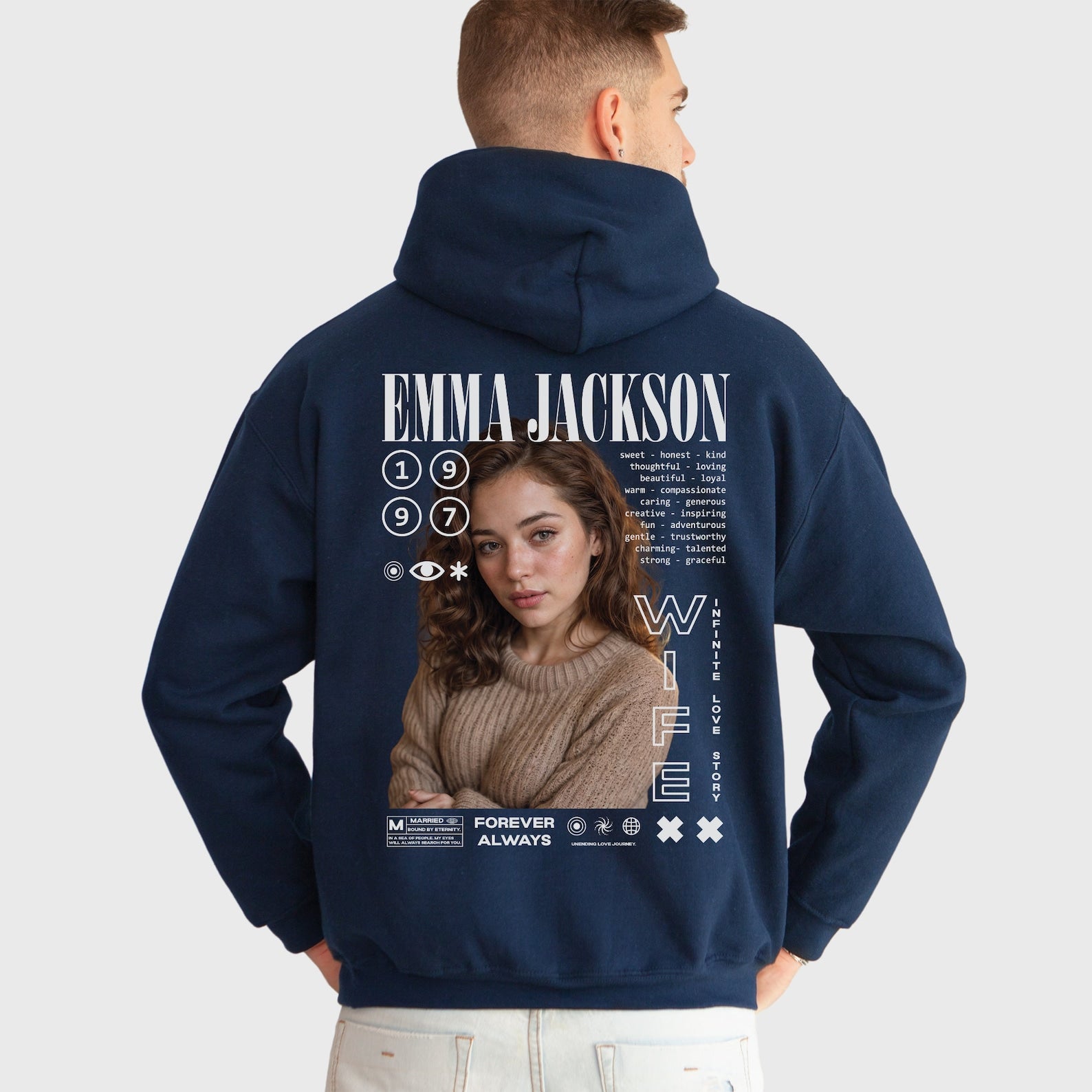 Custom Photo Face Couple Vintage Sweatshirt/Tee For Valentine's Day