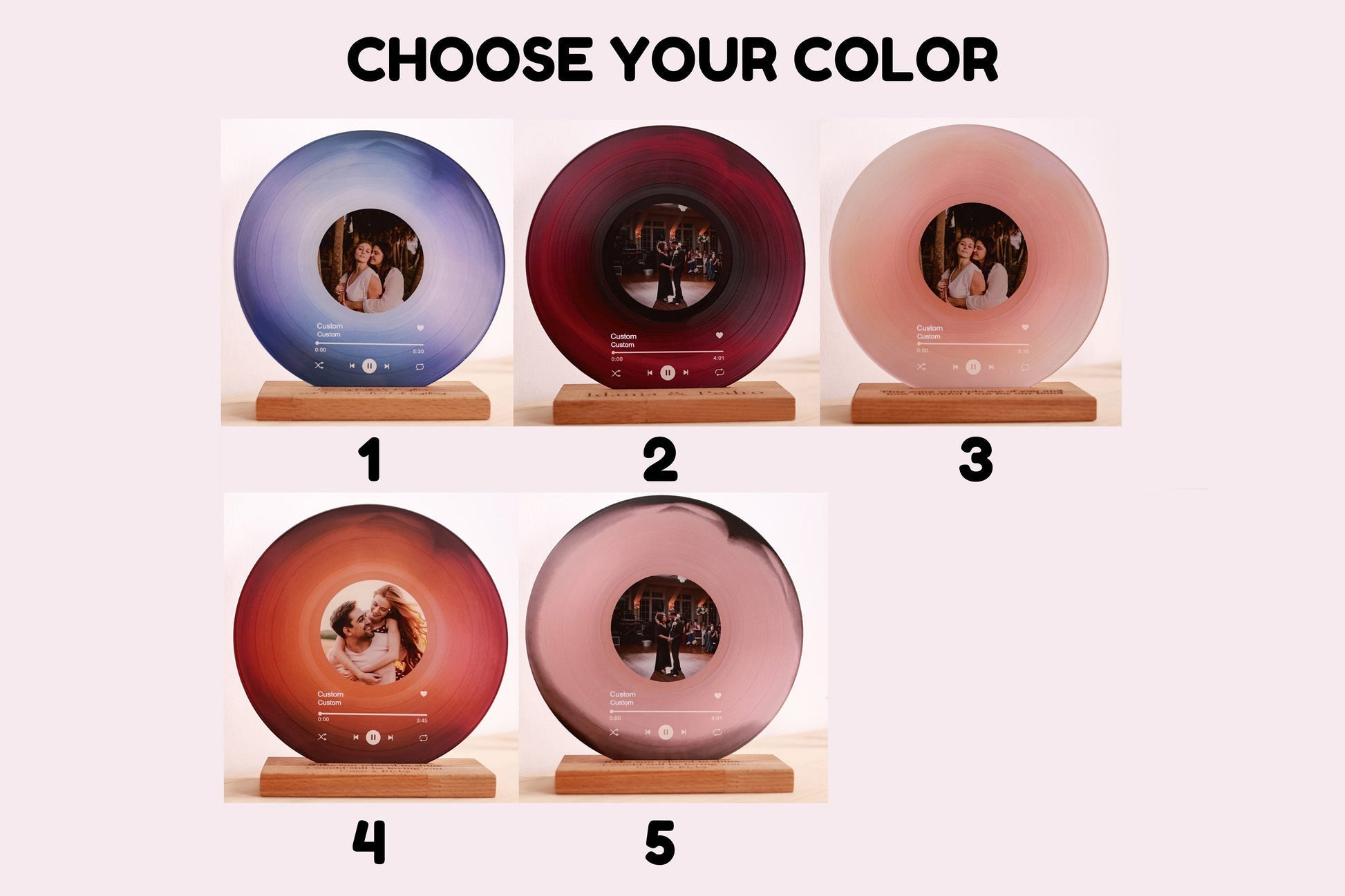 Custom Record with Photo - Acrylic Song Plaque with NFC