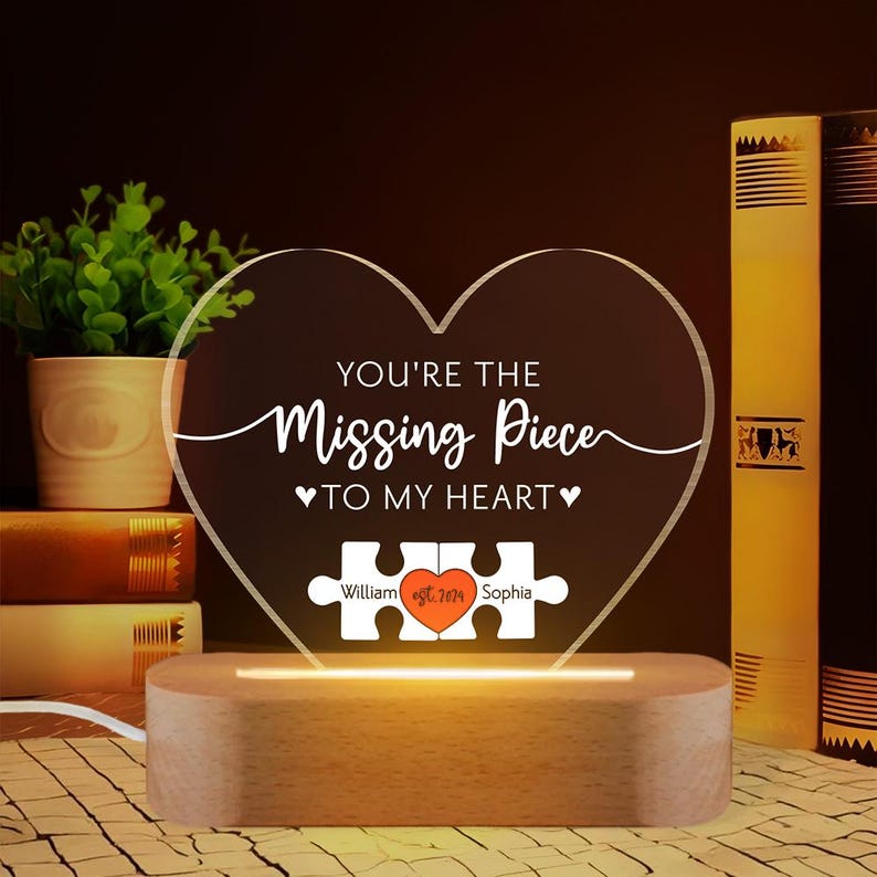 Personalized "My Missing Piece" Puzzle Night Light Plaque