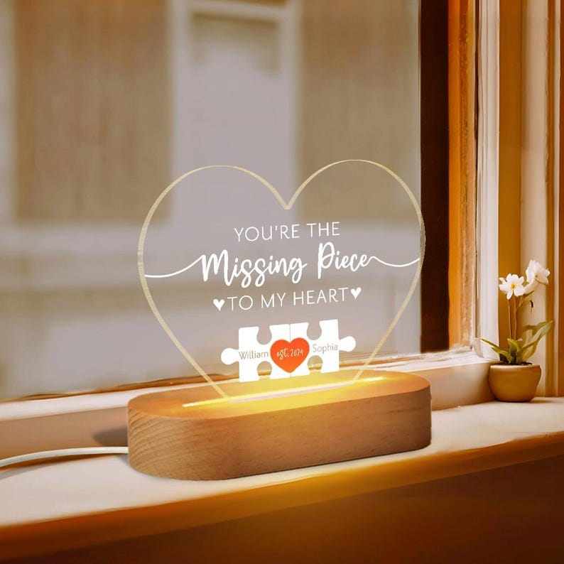 Personalized "My Missing Piece" Puzzle Night Light Plaque