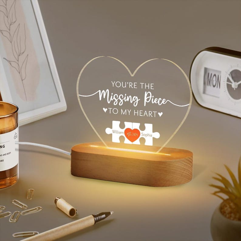 Personalized "My Missing Piece" Puzzle Night Light Plaque