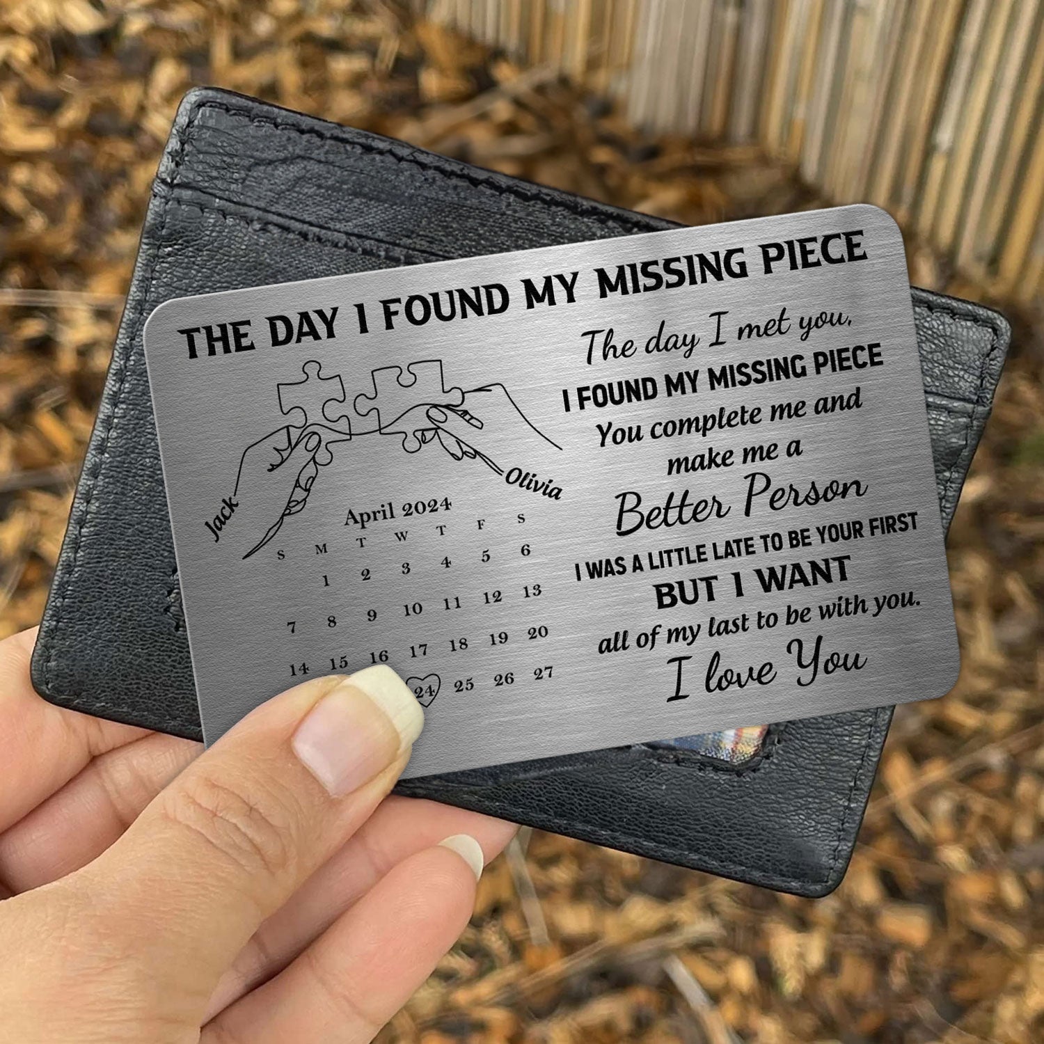 Personalized The Day I Found My Missing Piece Aluminum Wallet Card