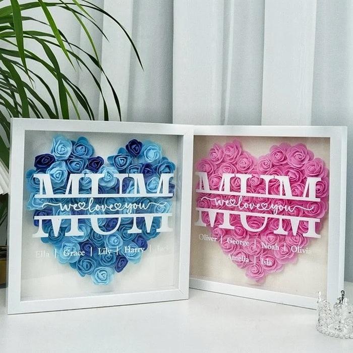 Mom We Love You - Personalized Flower Shadow Box-Mother's Day Sale!