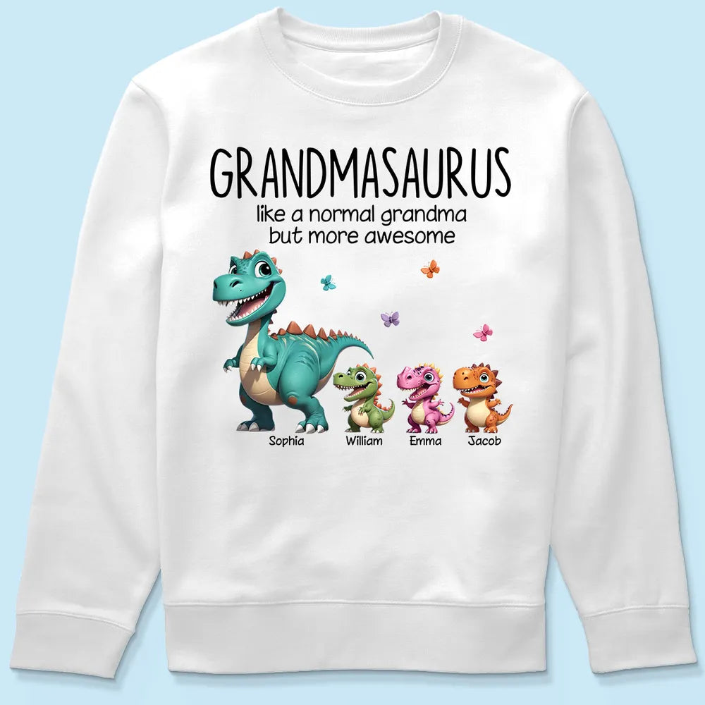 Personalized Grandmasaurus With Kids Names Dinosaurs Sweatshirt