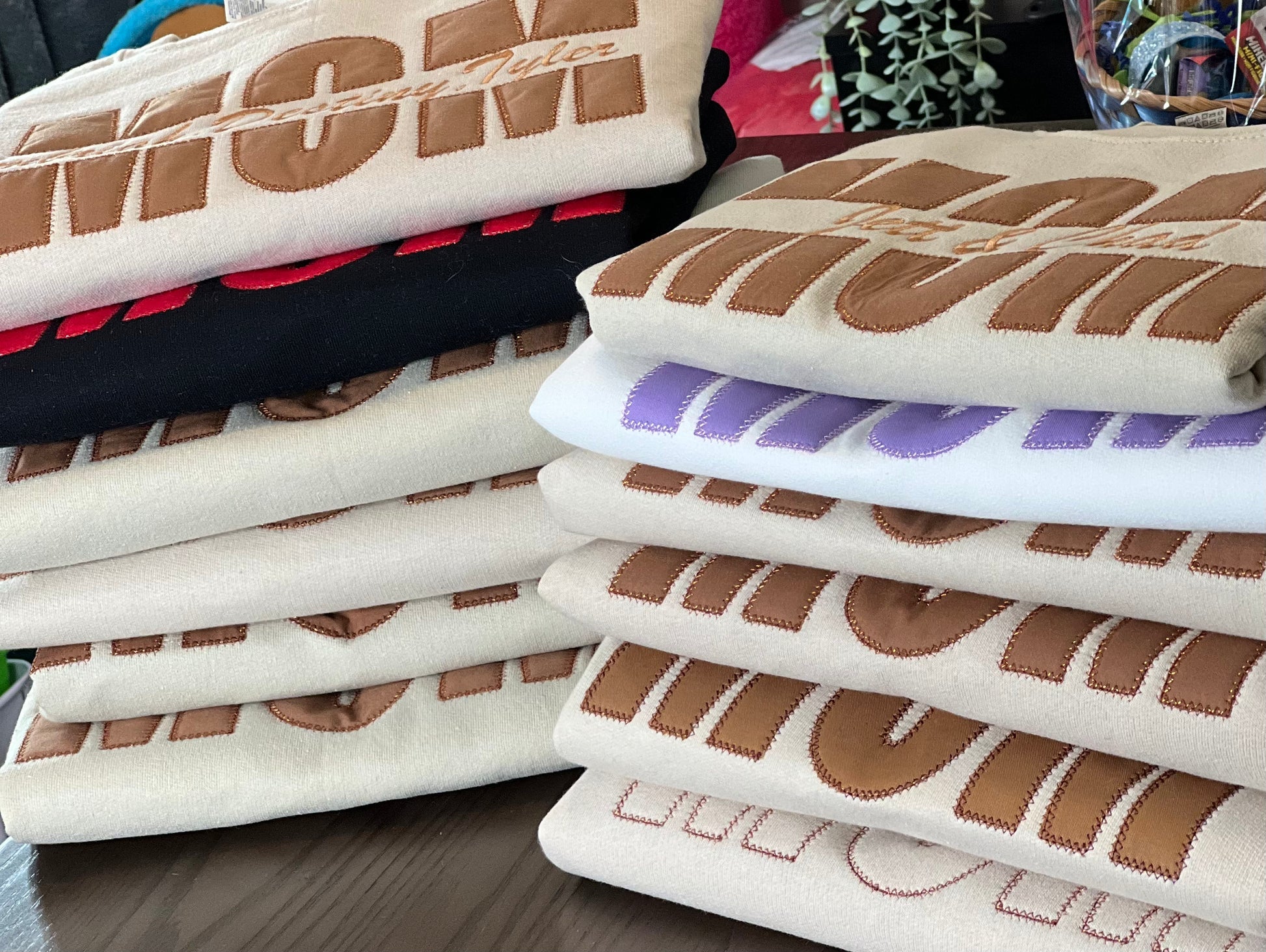Custom Split MOM Crew Embroidered Sweatshirt