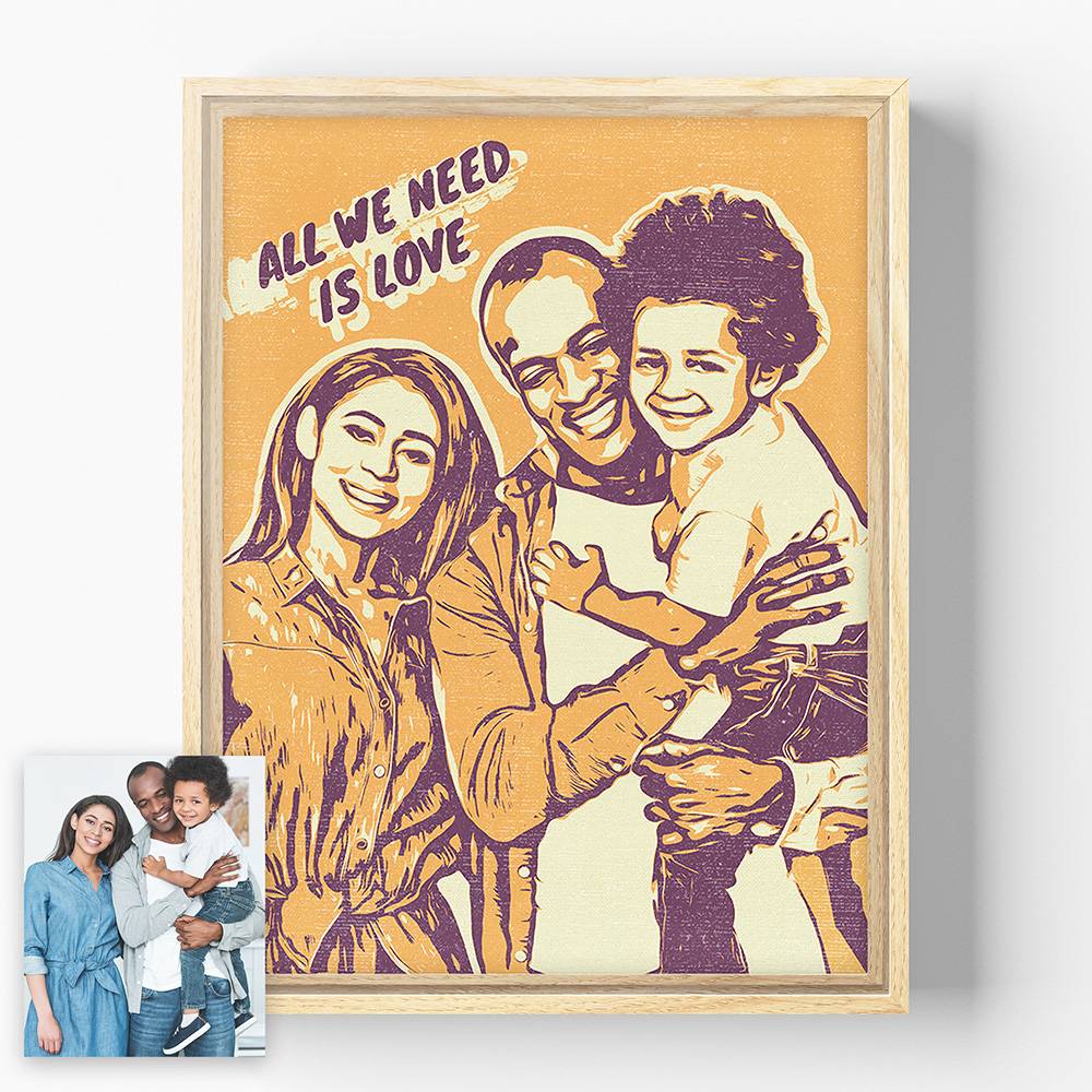 Together - Custom Pop Art Family Portrait Canvas