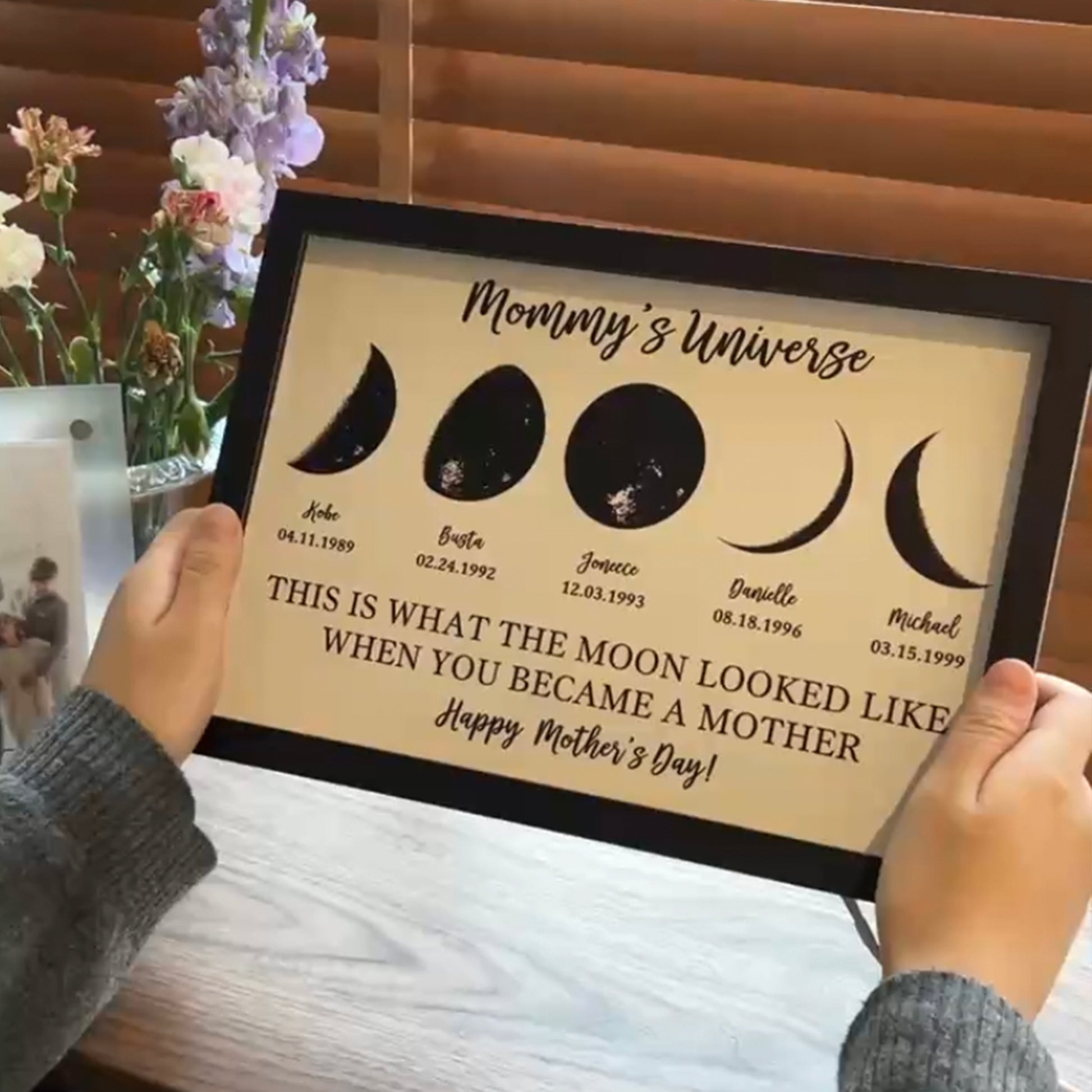 Custom Mommy’s Universe Moon Phase Light Box-Best Mother's Day Gift