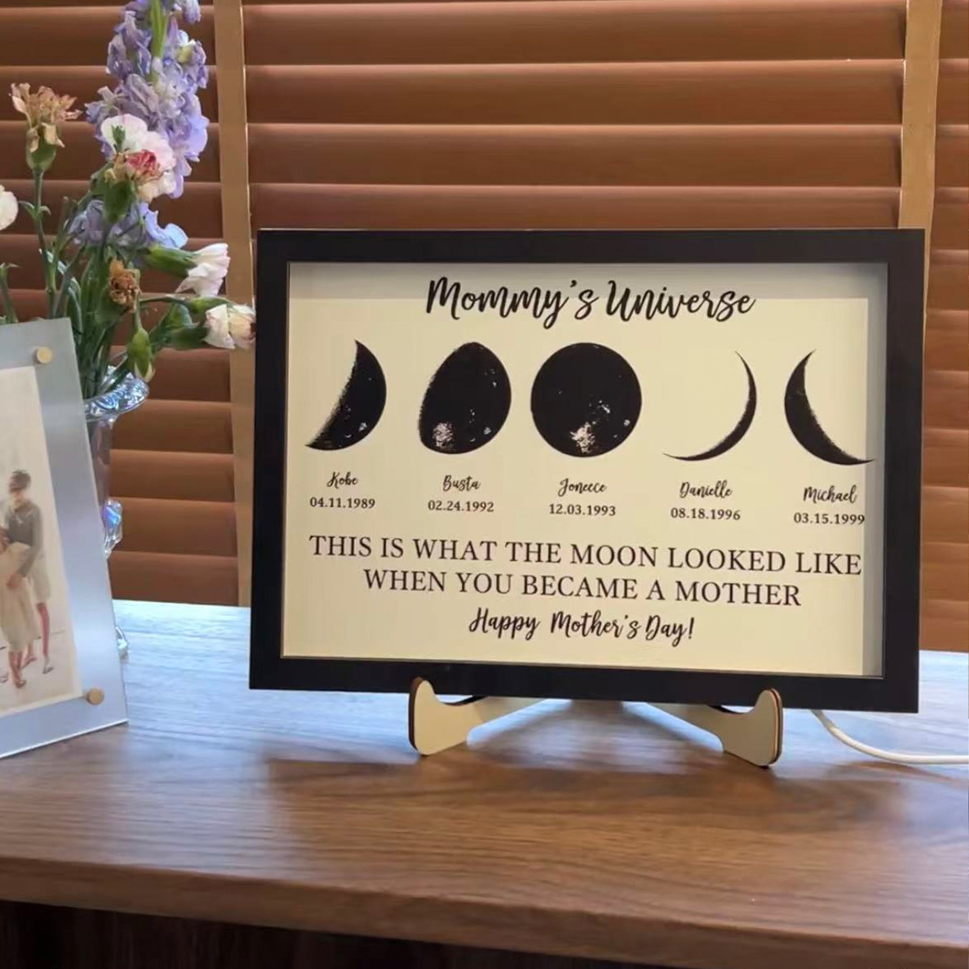 Custom Mommy’s Universe Moon Phase Light Box-Best Mother's Day Gift