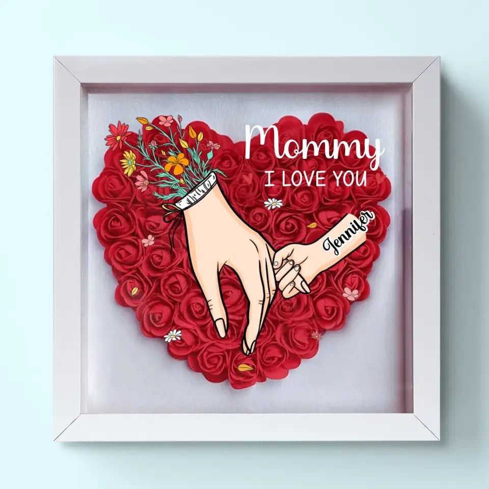 Family Love Blooms Forever - Personalized Flower Shadow Box With Led Light