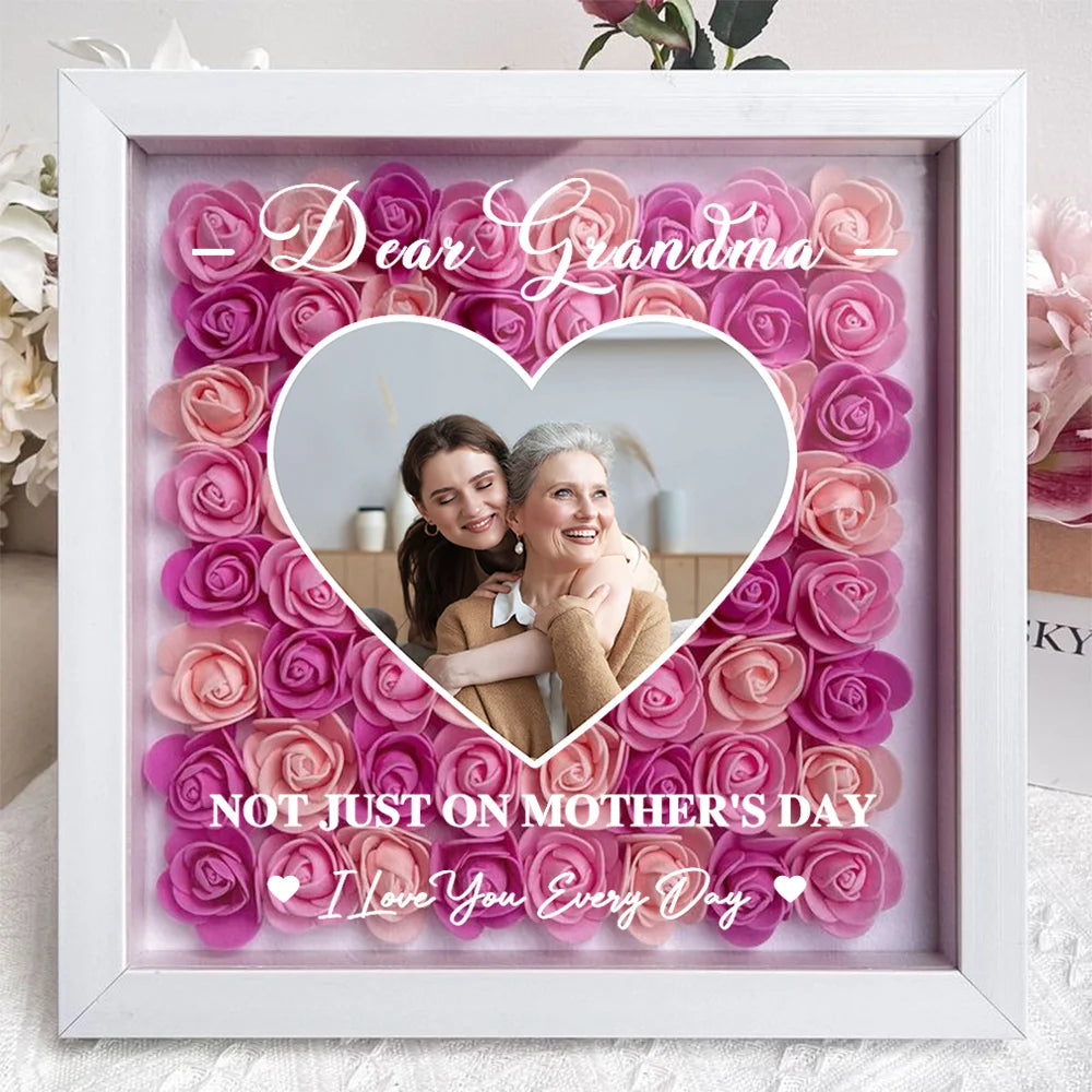 Forget Mother's Day I Love You Every Day - Personalized Flower Shadow Box