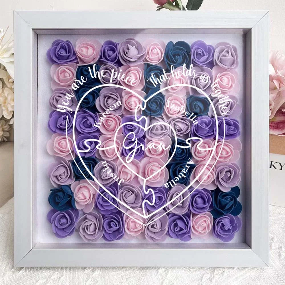 Custom You Are The Piece That Hold Us Together - Mum Flower Shadow Box Gifts