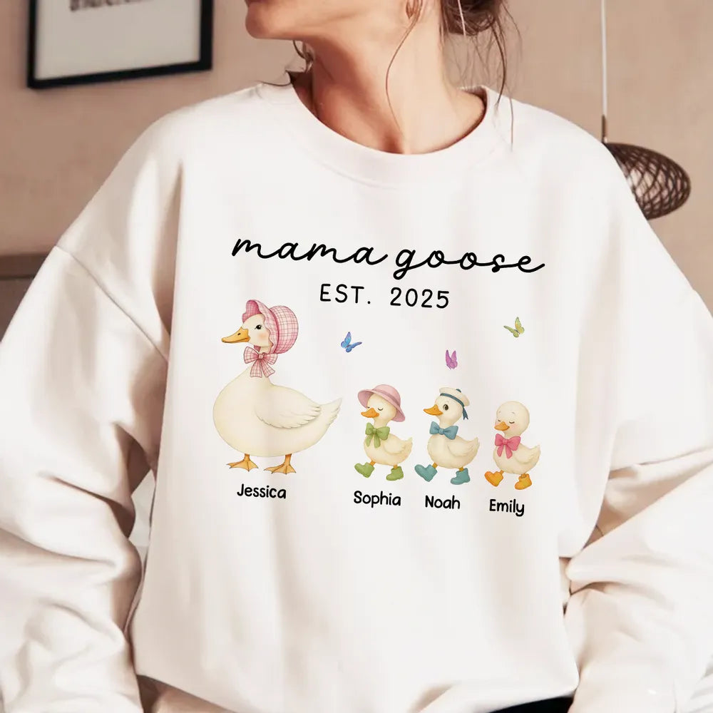 Custom Grandma Goose Mama Goose And Kids Shirt-Mother's Day Gift