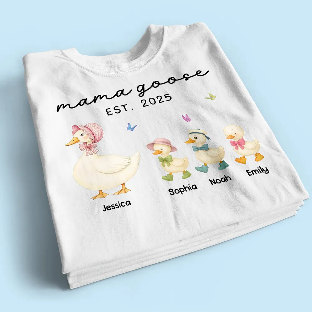 Custom Grandma Goose Mama Goose And Kids Shirt-Mother's Day Gift