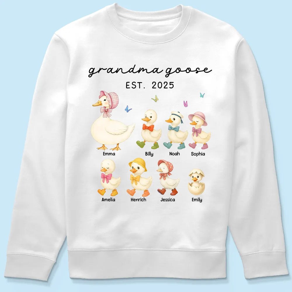 Custom Grandma Goose Mama Goose And Kids Shirt-Mother's Day Gift