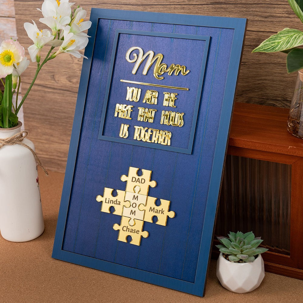 Custom Mother's Day Puzzle Sign With Child's Name