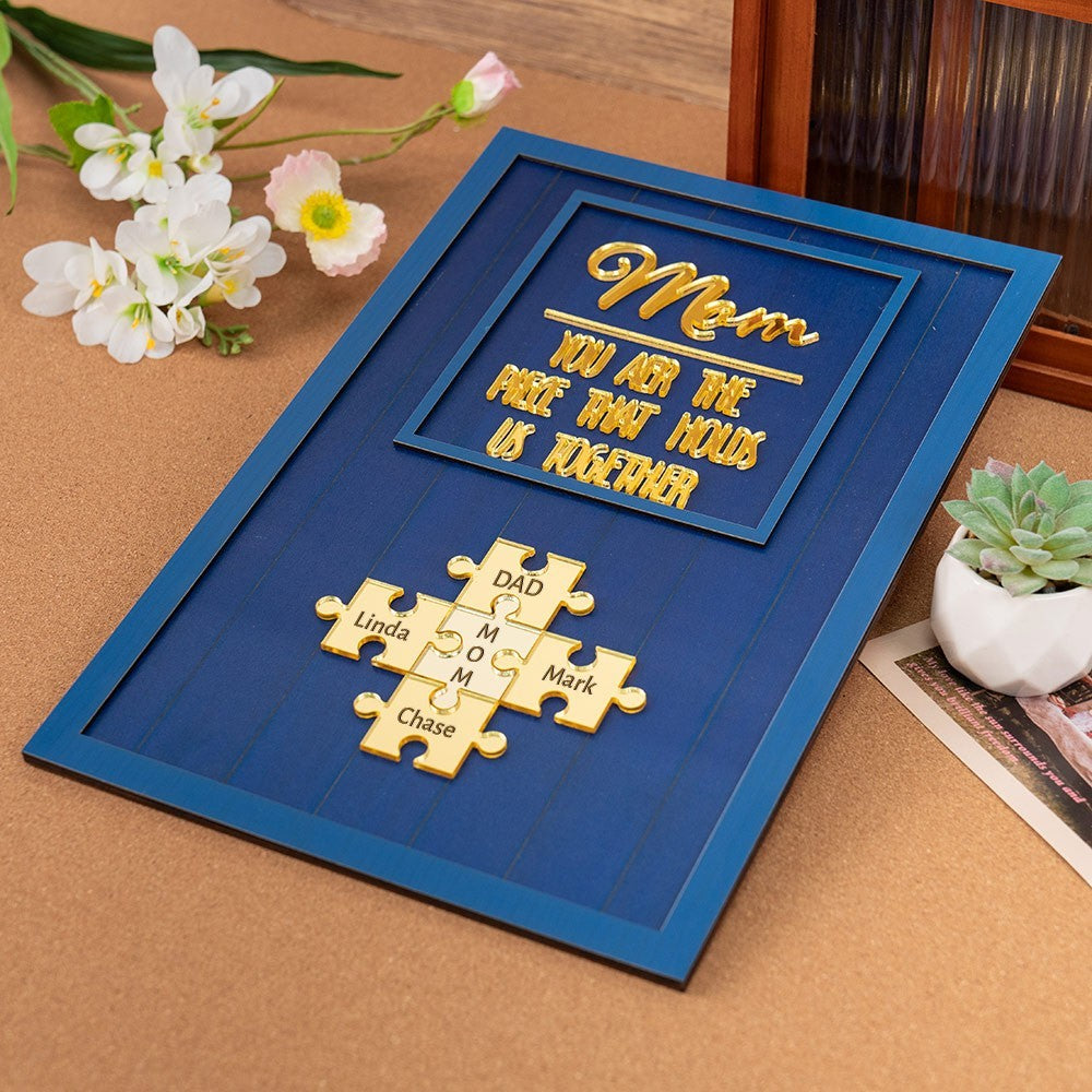 Custom Mother's Day Puzzle Sign With Child's Name