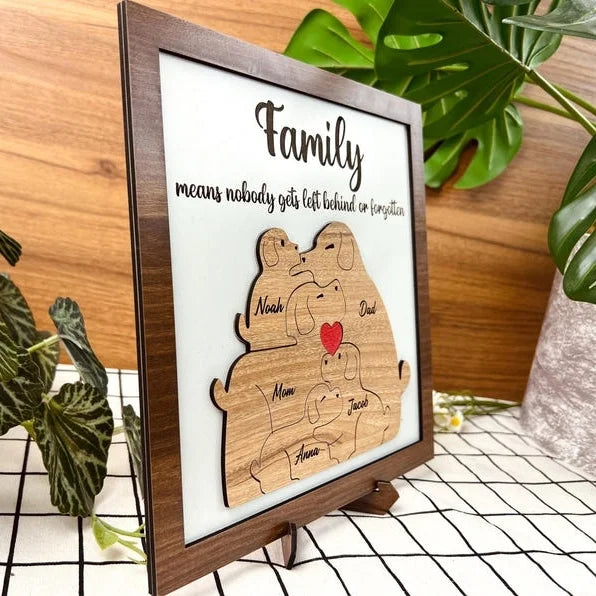 Personalized Dog Family Sign – Custom Engraved Gift for Mom, Parents & Kids