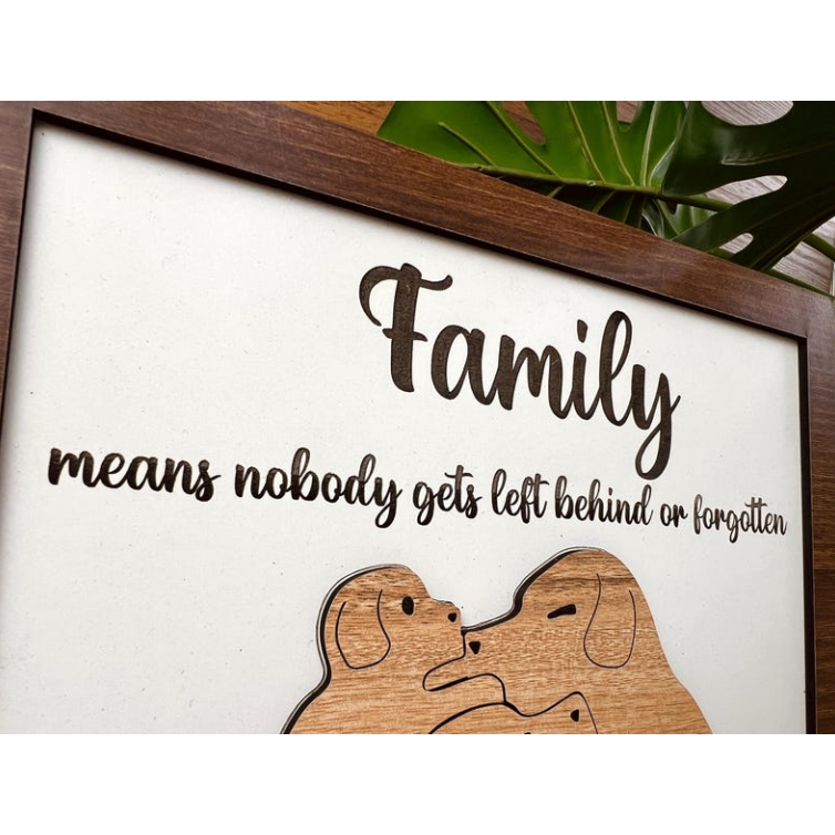 Personalized Dog Family Sign – Custom Engraved Gift for Mom, Parents & Kids